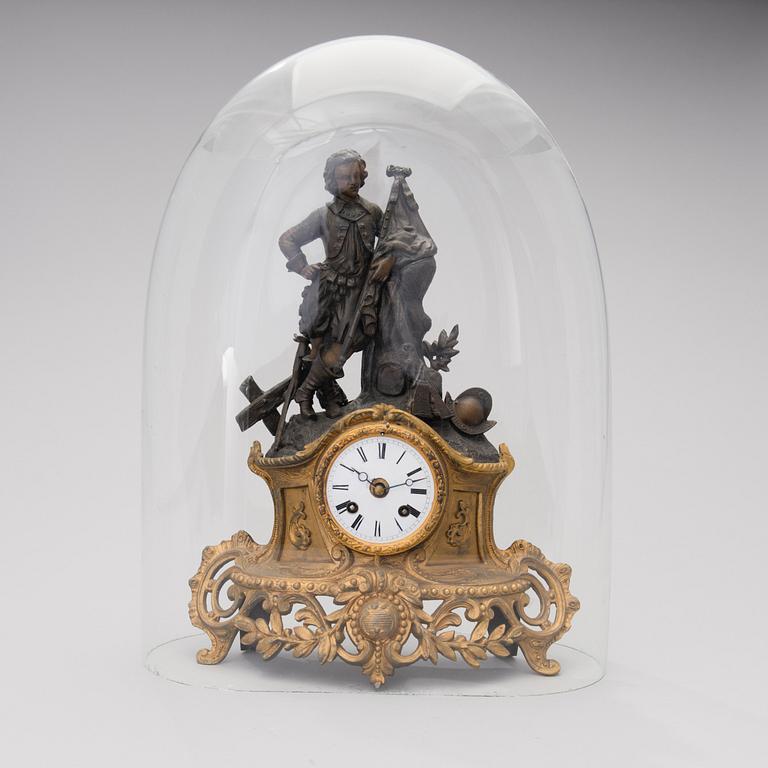 A French mid-19th century Japy Frères, mantelclock.