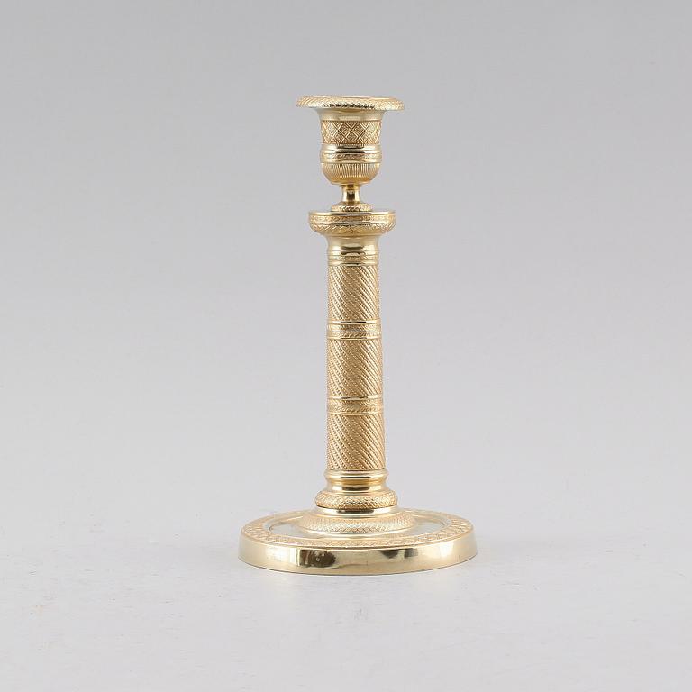 LJUSSTAKE, förgylld brons, empire, omkring 1810.