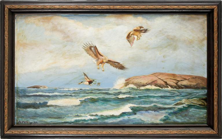 OKÄND KONSTNÄR, olja på duk. Sign A Philip o dat 35.