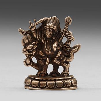 500. A copper alloy figure of Sita Jambhala, presumably 18th Century.