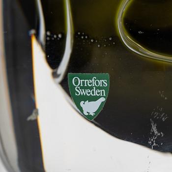 Ingeborg Lundin, Vase, glass, Ariel, "Faces", Orrefors, second half of the 20th century.