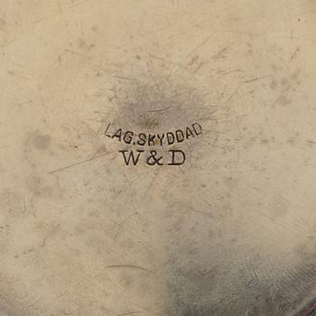 MANSCHETTKNAPPSASK, vitmetall, "Orginell", Widerholm & Dahlberg, Eskilstuna. 1930/40-tal.