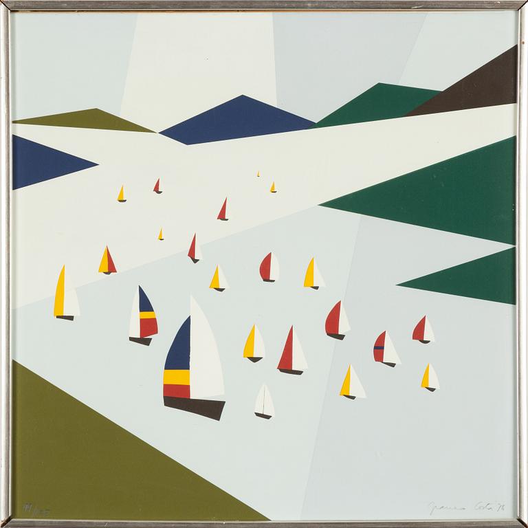 Franco Costa, silkscreen in colours, 1976, signed 99/125.