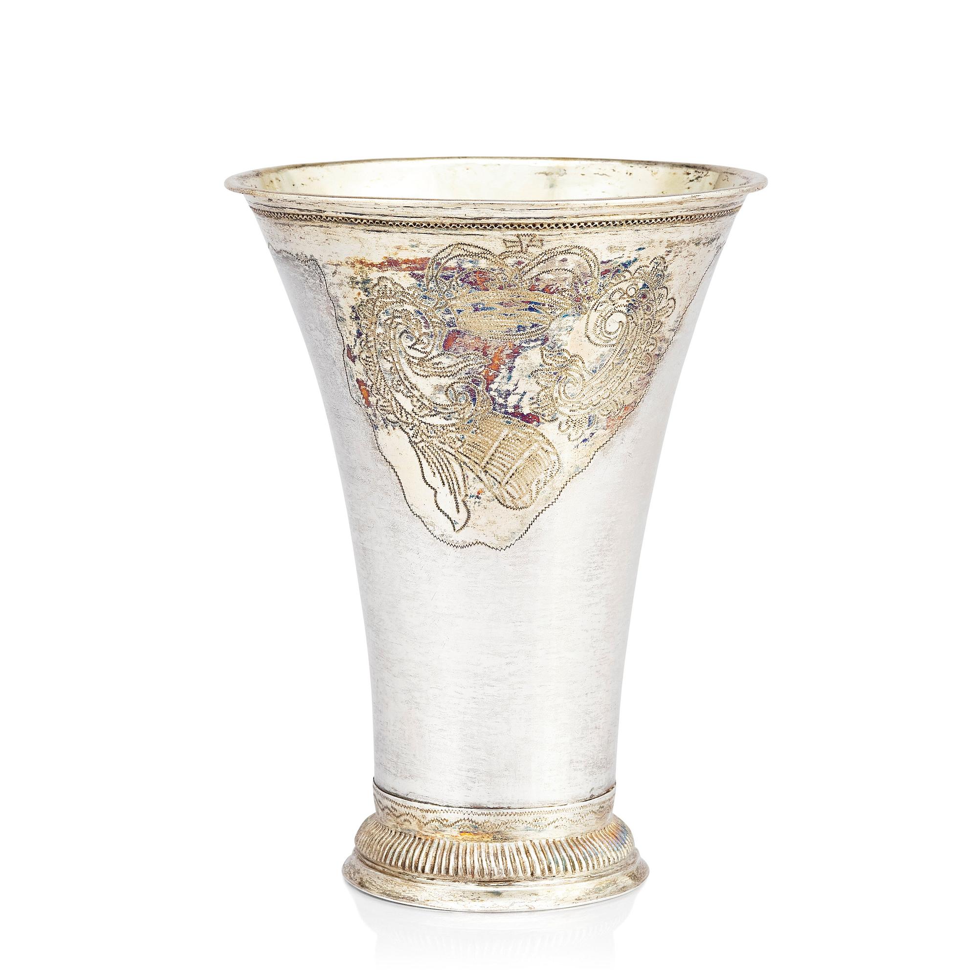 A Swedish 18th century parcel-gilt silver beaker, mark of Petter Gillberg, Varberg 1791.