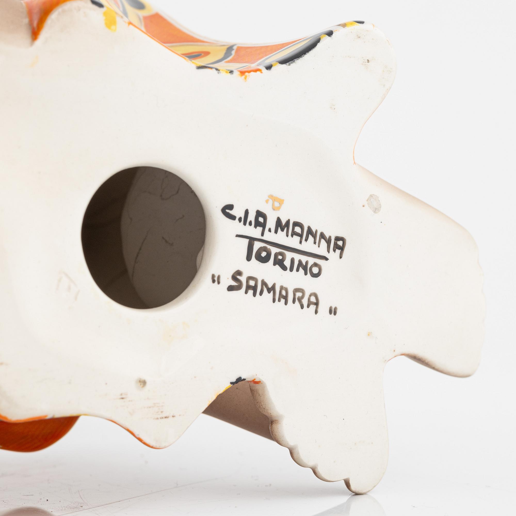 A 'Samara' ceramic figurine, C.I.A. Manna Torino, Italy, around mid 20th Century.