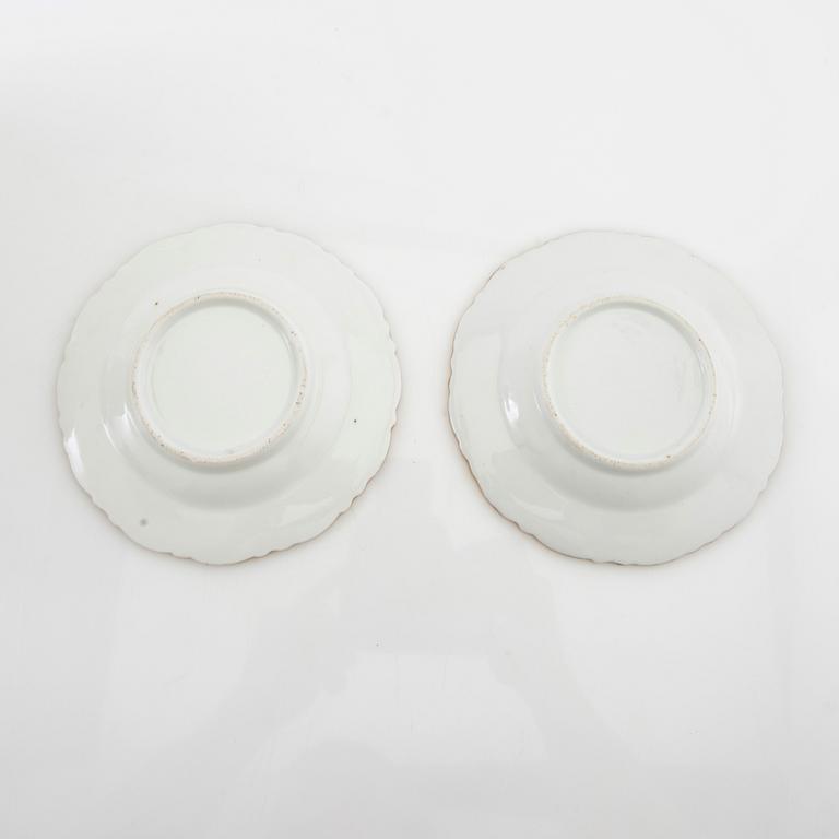 Side plates 30+11 pcs 19th century second half, porcelain.