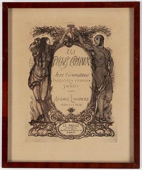 ANDRÉ LAMBERT, färgetsningar, 8 st.