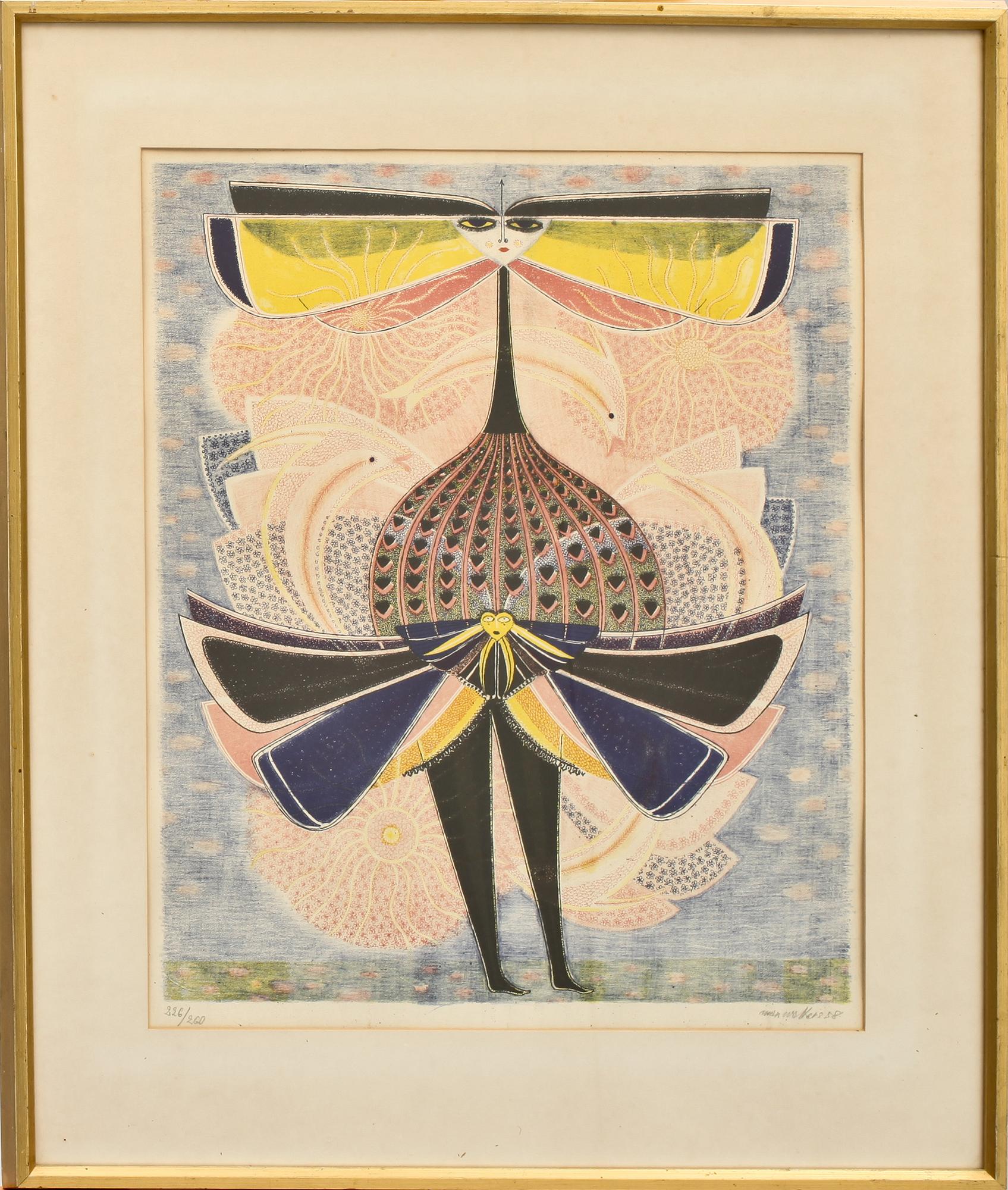 MAX WALTER SVANBERG, färglitografi, sign o dat 58, numr 226/260.