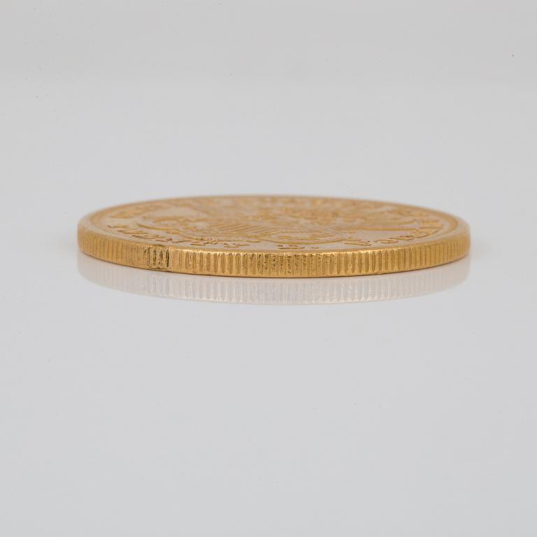 GULDMYNT, 20 dollars, 'Liberty double Eagle', USA, 1876.