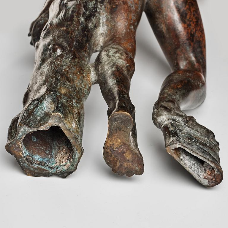 SCULPTURE, probably Italy 18th Century. Satyr with cymbals.