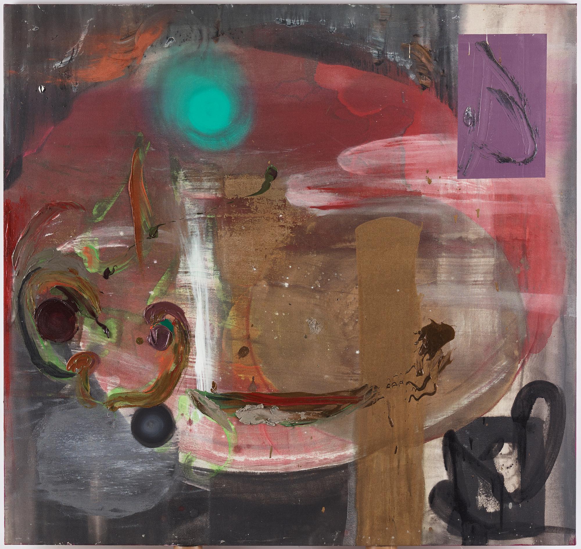 Stephen Mueller, signerad och daterad 1987 a tergo. Akryl på duk.