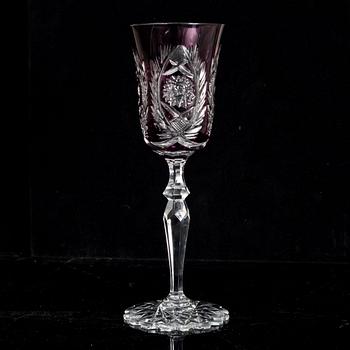 Wine glasses, 12 pcs, Bohemian style, second half of the 20th Century.