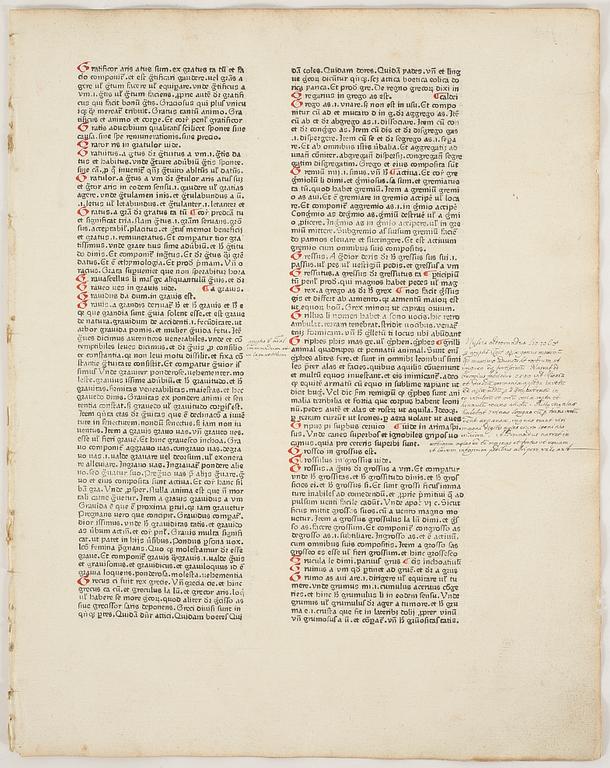 GUTENBERG AND CATHOLICON OF 1460 MED ORIGINALBLAD, New York 1936 resp Mainz 1460.