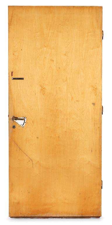 An Alvar Aalto borch plywood door, specifically for a patient's room of the Paimio Sanatorium, Finland ca 1932.