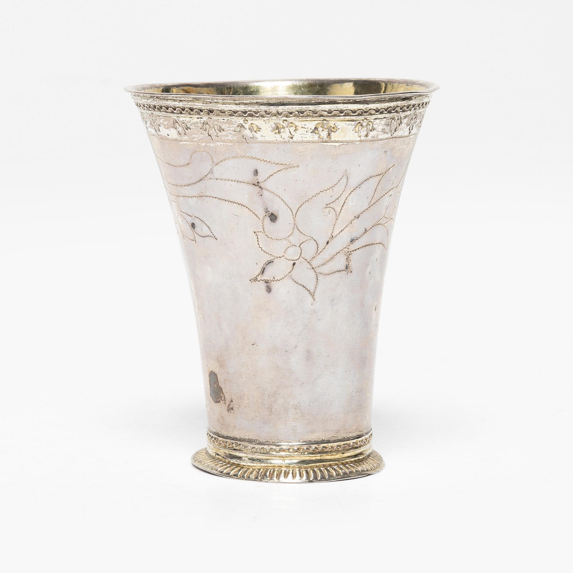Bägare, silver, Bengt Björn, Västerås 1742.