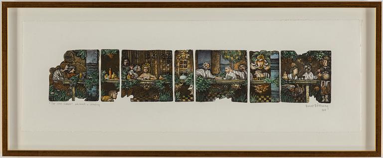 BENGT BÖCKMAN, etching with watercolour, signed and dated 2013.