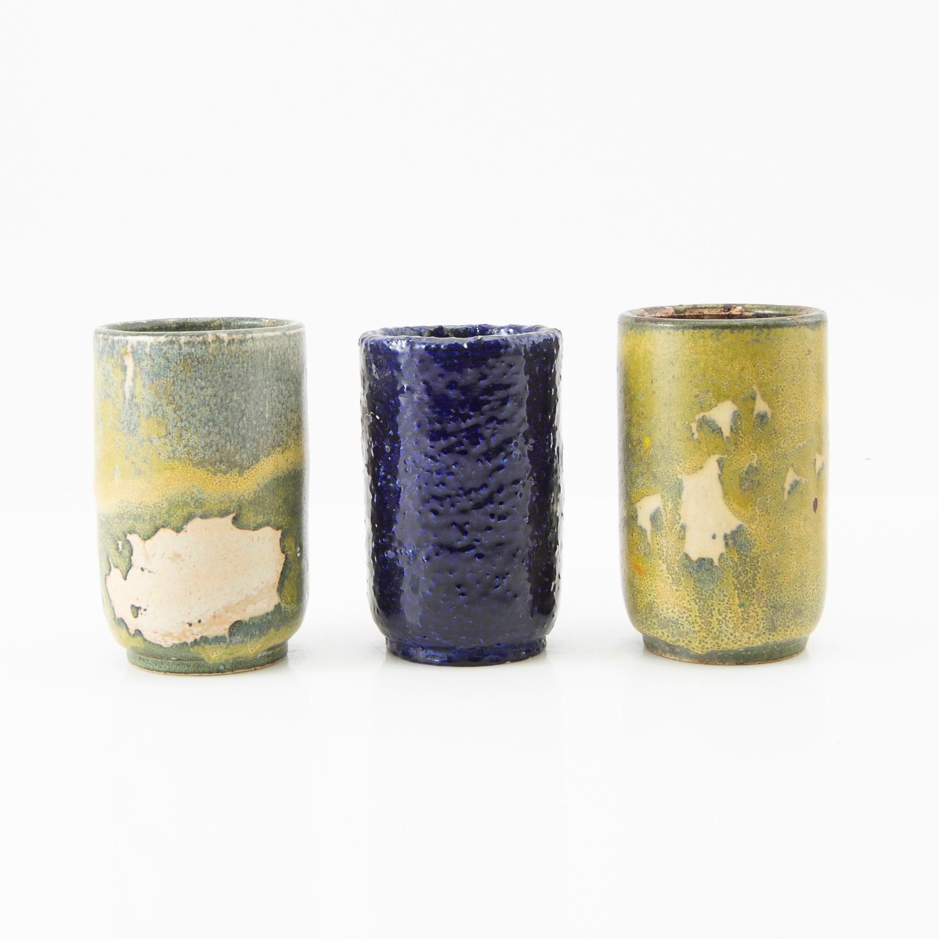 Gunnar Nylund, Vases 5 pcs, Bing & Grøndahl Denmark 1930s.