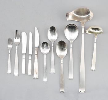 BESTICK, 87 delar, silver, "Rosenholm", GAB, Stockholm 1960/70-tal. Vikt med stålblad ca 3800 g.
