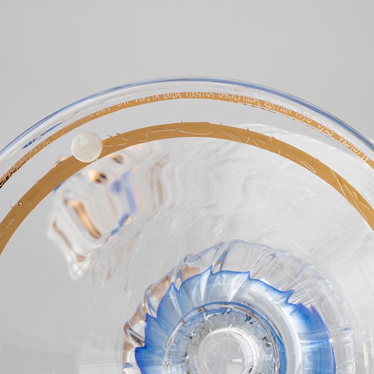 MONICA BACKSTRÖM, lockpokal, glas, signerad, Kosta Boda.