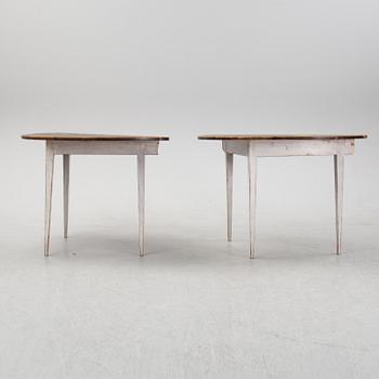 A pair of painted side tables, 19th Century.