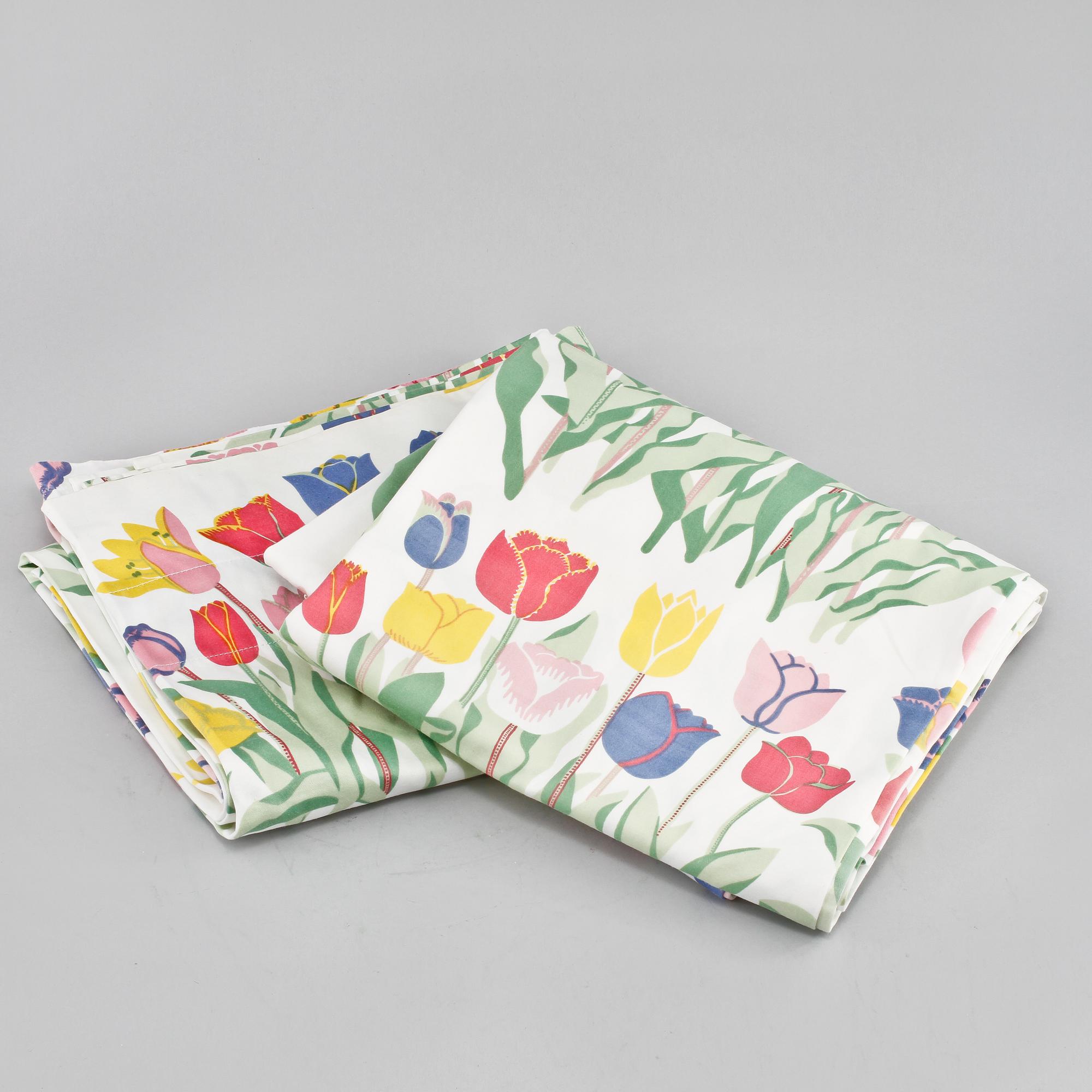 GARDINER, ett par, "Tulpan", Josef Frank, firma Svenskt Tenn, 1900-talets fjärde kvartal.