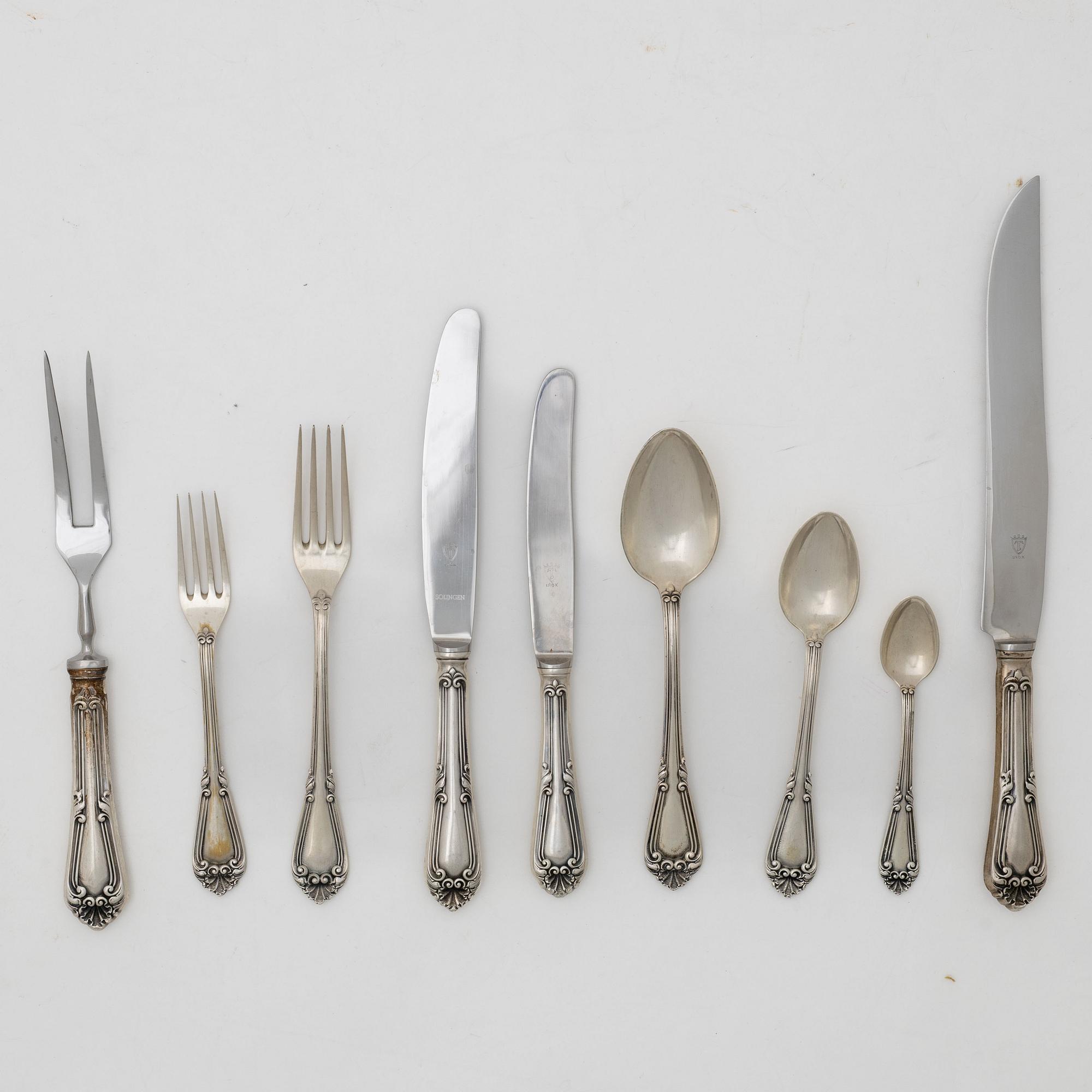 Bestickuppsättning, 78 delar, silver, Topazio, Portugal, 1900-tal.