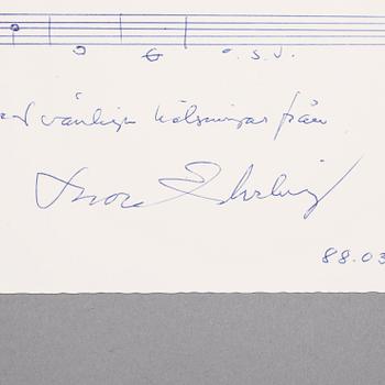 AUTOGRAFPARTI MED MUSIKARTISTER, 70 st, bla Kiri Te Kanawa på vykort, Duke Ellington, 1900-tal.