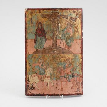 IKON, olja på pannå, möjligen Grekland, 1800-/1900-tal.