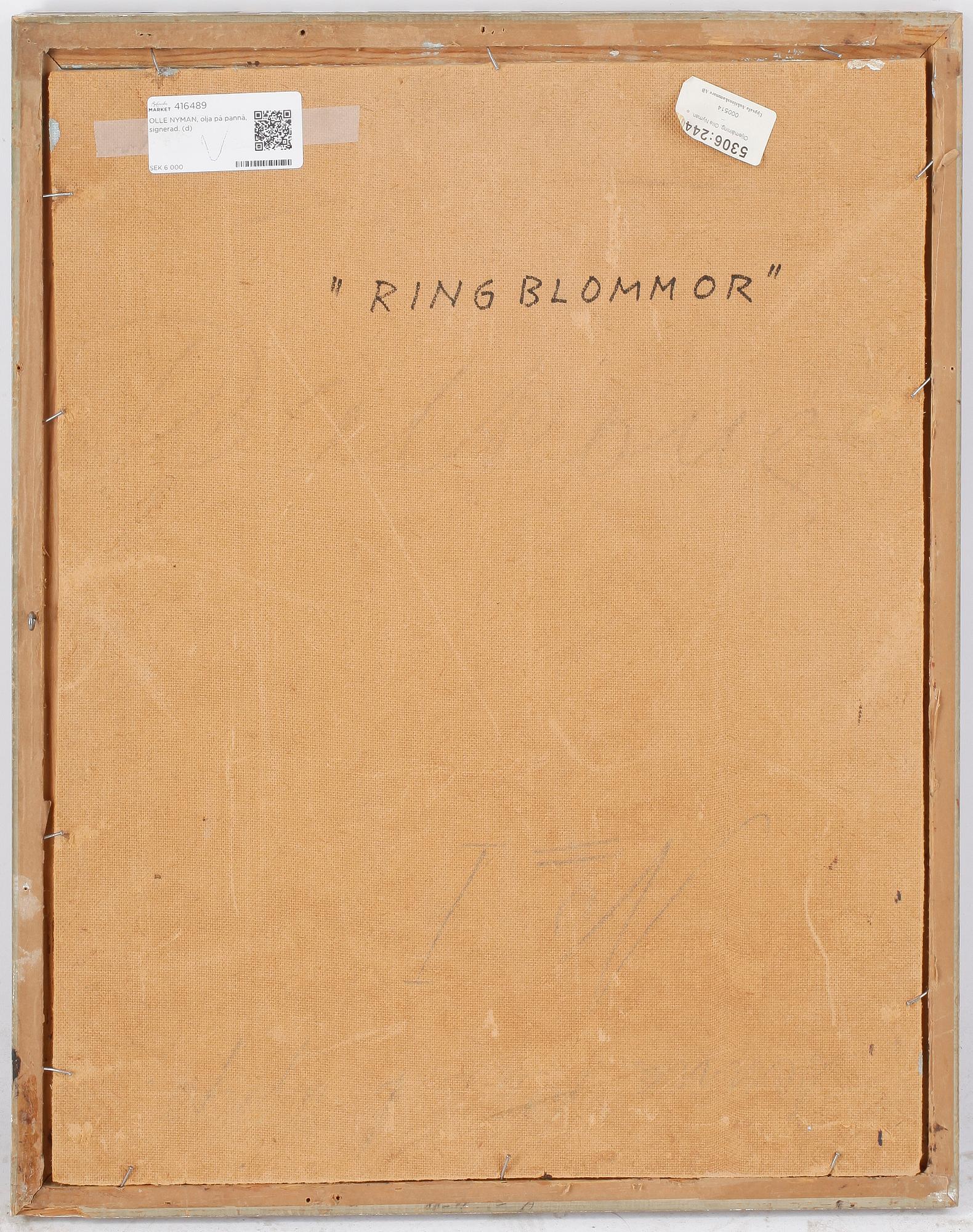 OLLE NYMAN, olja på pannå, signerad.