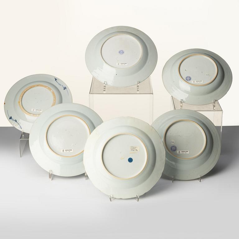 Parti, 8 delar, porslin. Qingdynastin, Qianlong (1736-95).