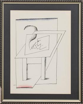 SAÜL STEINBERG, colour lithographe, published 1966 by Maeght and Gallery Redfern, London.