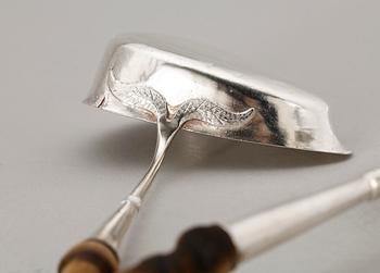 SOPPSLEVAR, 2 st, silver, bla Olof Forsberg, Luleå 1818.