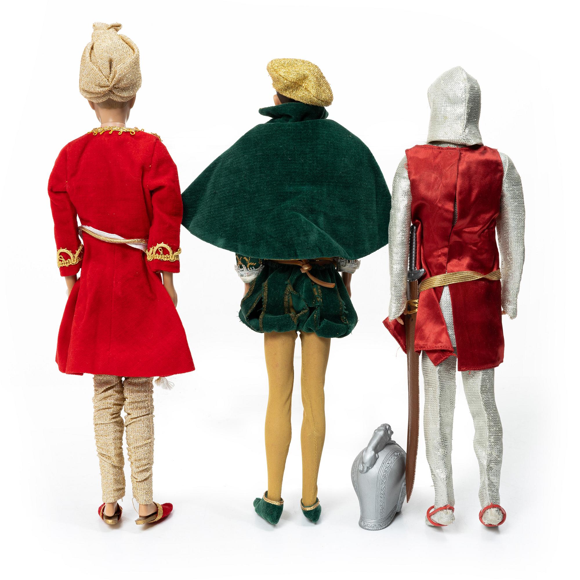 Barbiedockor, 3 st, "Ken", Mattel, 1960-tal.