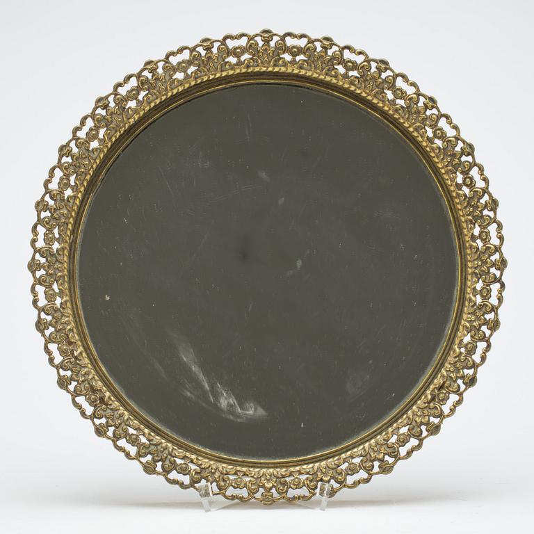BORDSPLATEAU, förgylld mässing, 1800-tal.