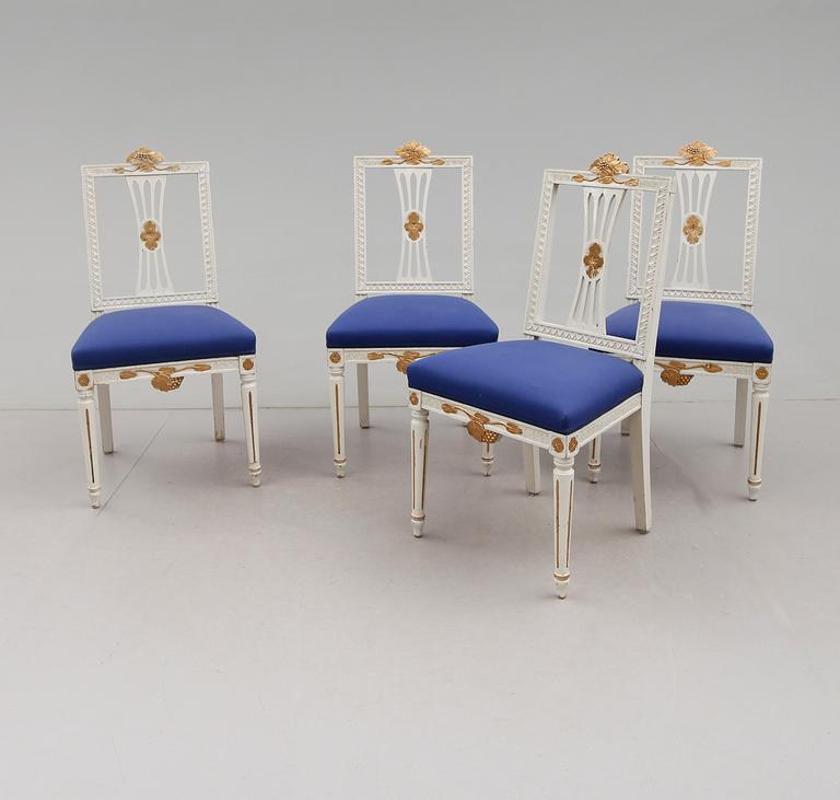 STOLAR, 4 st, gustaviansk stil, 1900-talets första hälft.