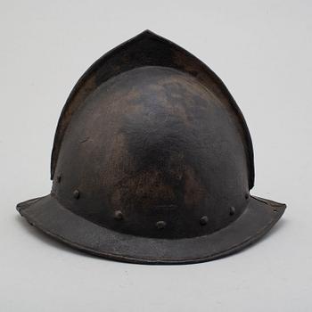 A 17th century morion helmet.