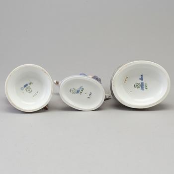 Three Royal Copenhagen porcelain figure groups, Denmark, 1950s.