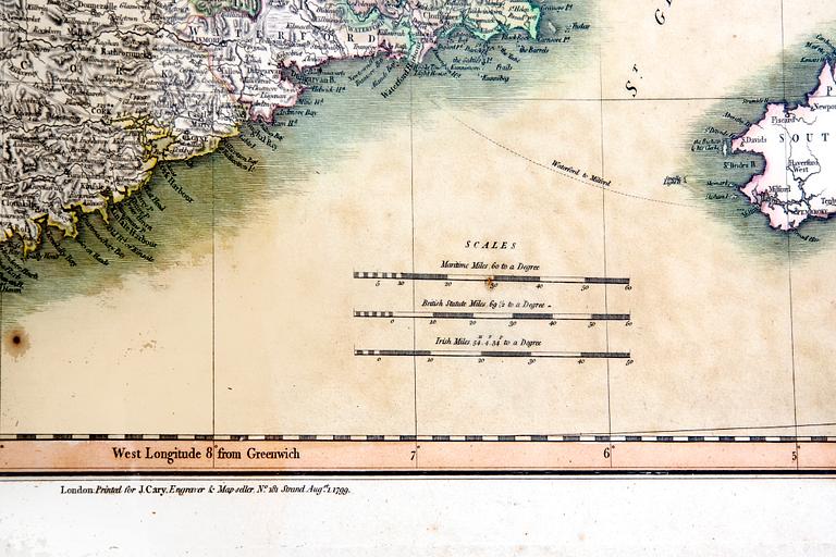 John Cary, a map 1799 "A New map of Ireland".