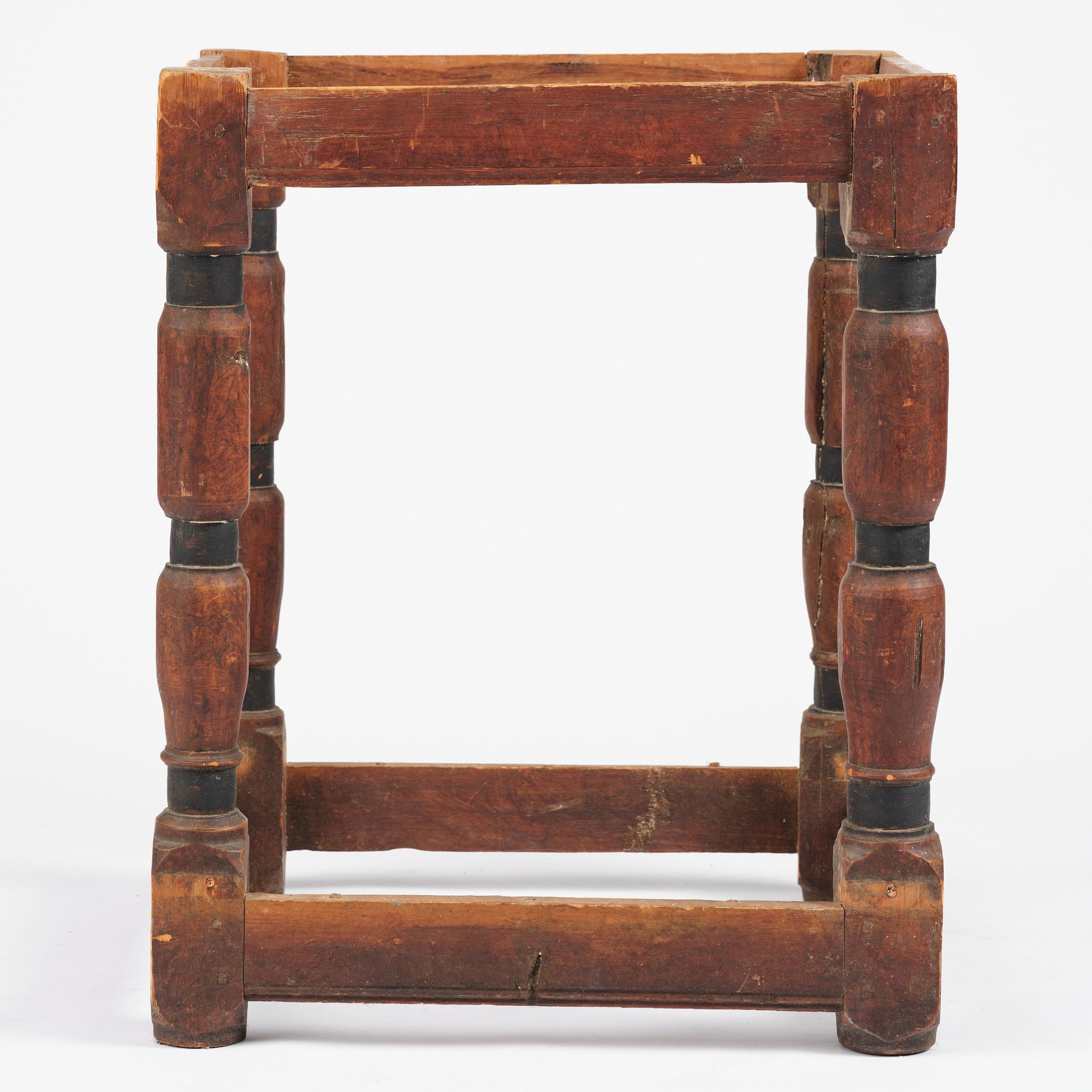 A Swedish baroque table base, circa 1700.