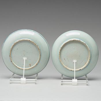 Two blue and white Transitional dishes, 17th Century.