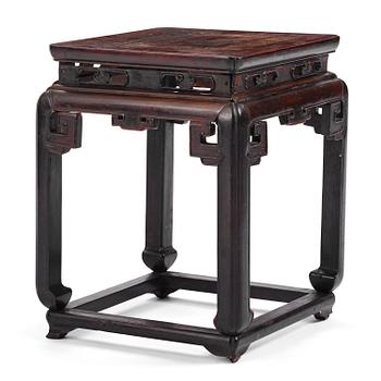 1217. A hardwood square stool (Fangdeng), Qing dynasty, 19th century.