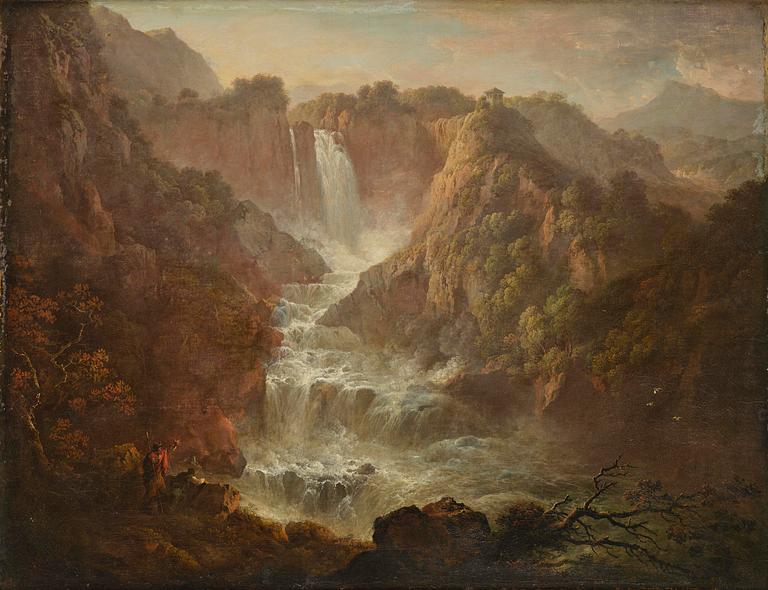 Italiensk skola 1800-tal. Vy över Cascata delle Marmore.