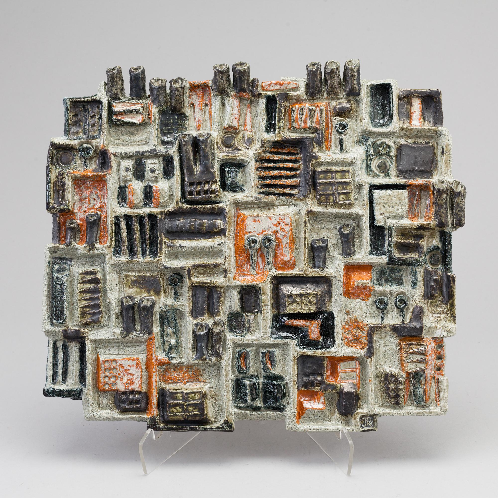 JOHNNY ROLF & JAN (JOHNNY) DE ROODEN, A Unique ceramic wall sculpture from Gustavsberg 1966-67.