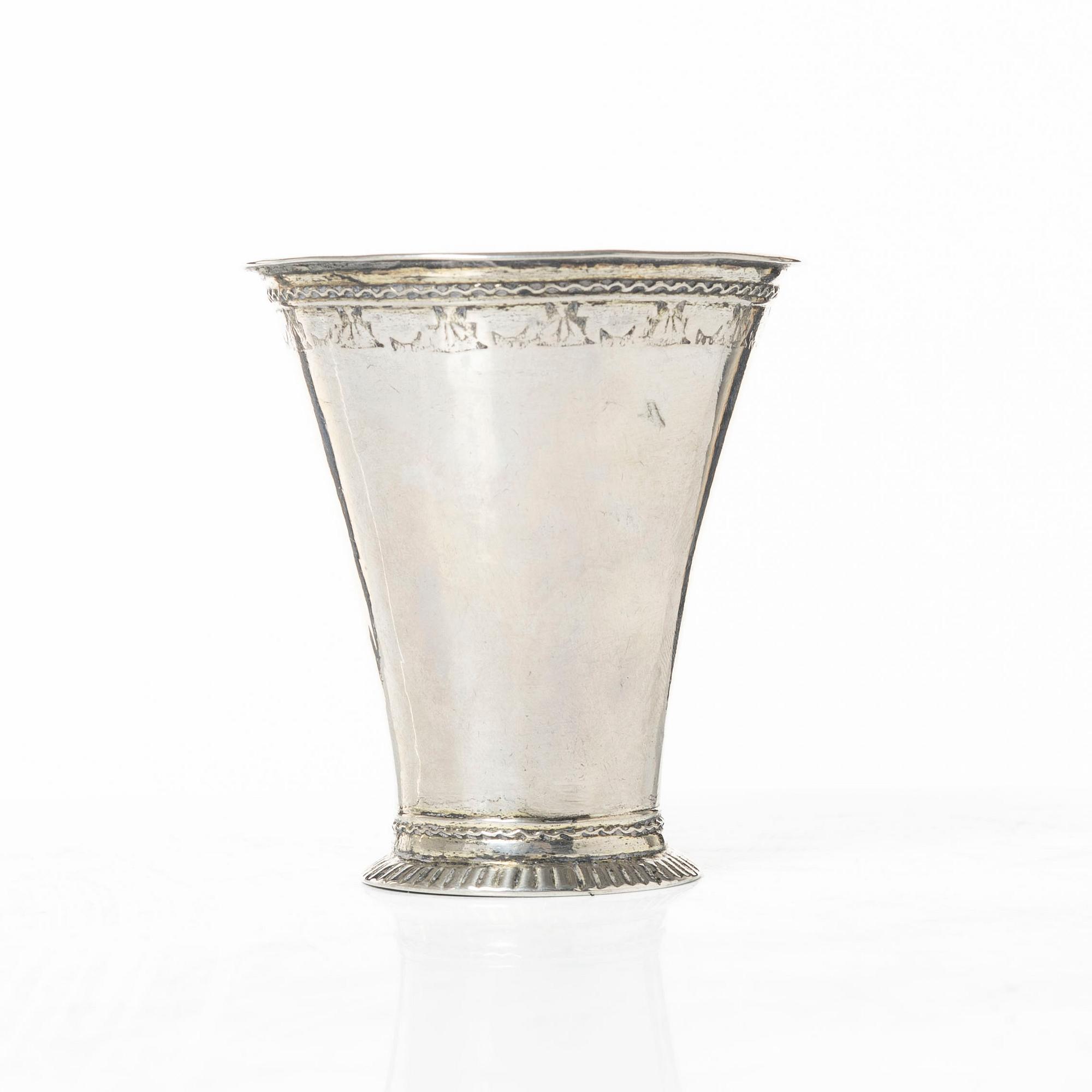 A Swedish silver beaker, mark of Lars Beckman d e, Örebro, active 1712-1748 (1752).