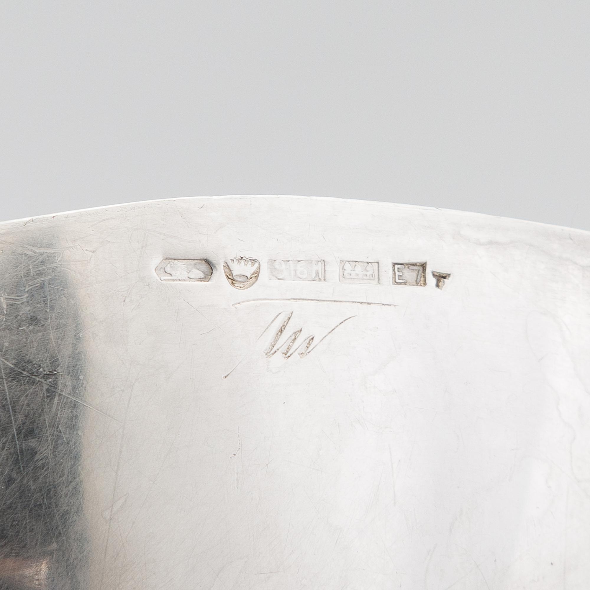 Tapio Wirkkala, skål, silver (916), Kultakeskus, Tavastehus 1958.