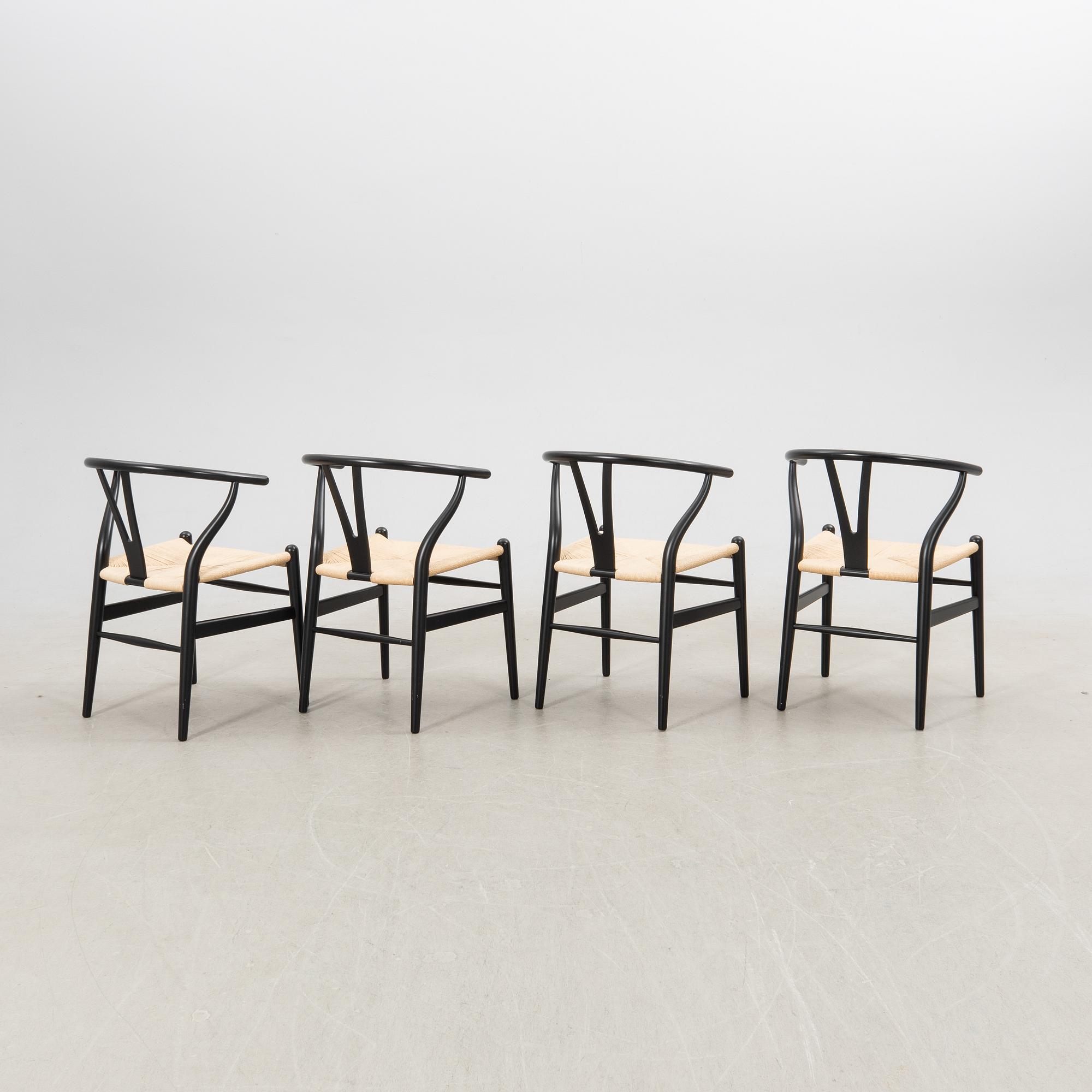 Hans J. Wegner, stolar, 8 st., "Y-stolen", modell CH-24, Carl Hansen & Søn, Danmark.