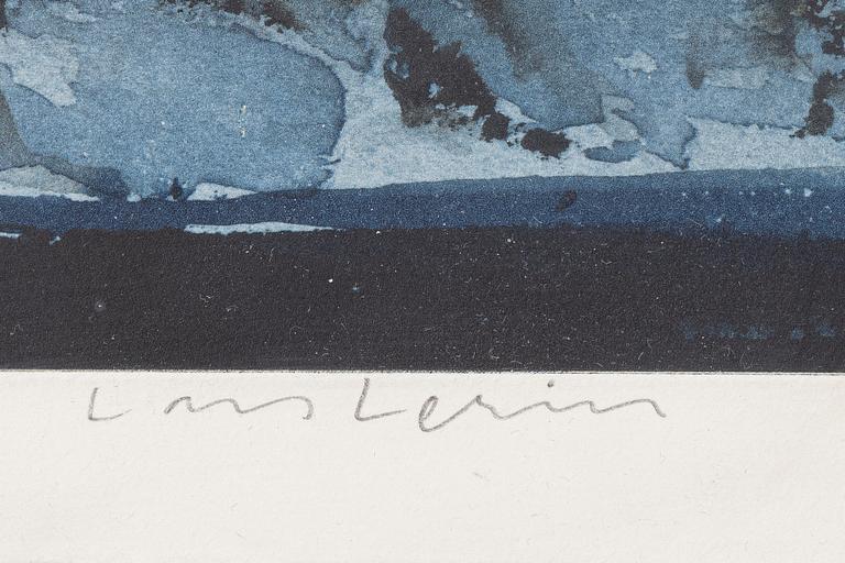 Lars Lerin, "Mellan husen-bilder från Lofoten", bibliophile edition with a colour lithograph "Tre Måsar".