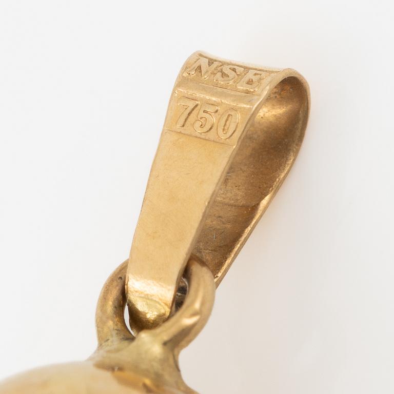 Pendant, 18K gold and pearl.