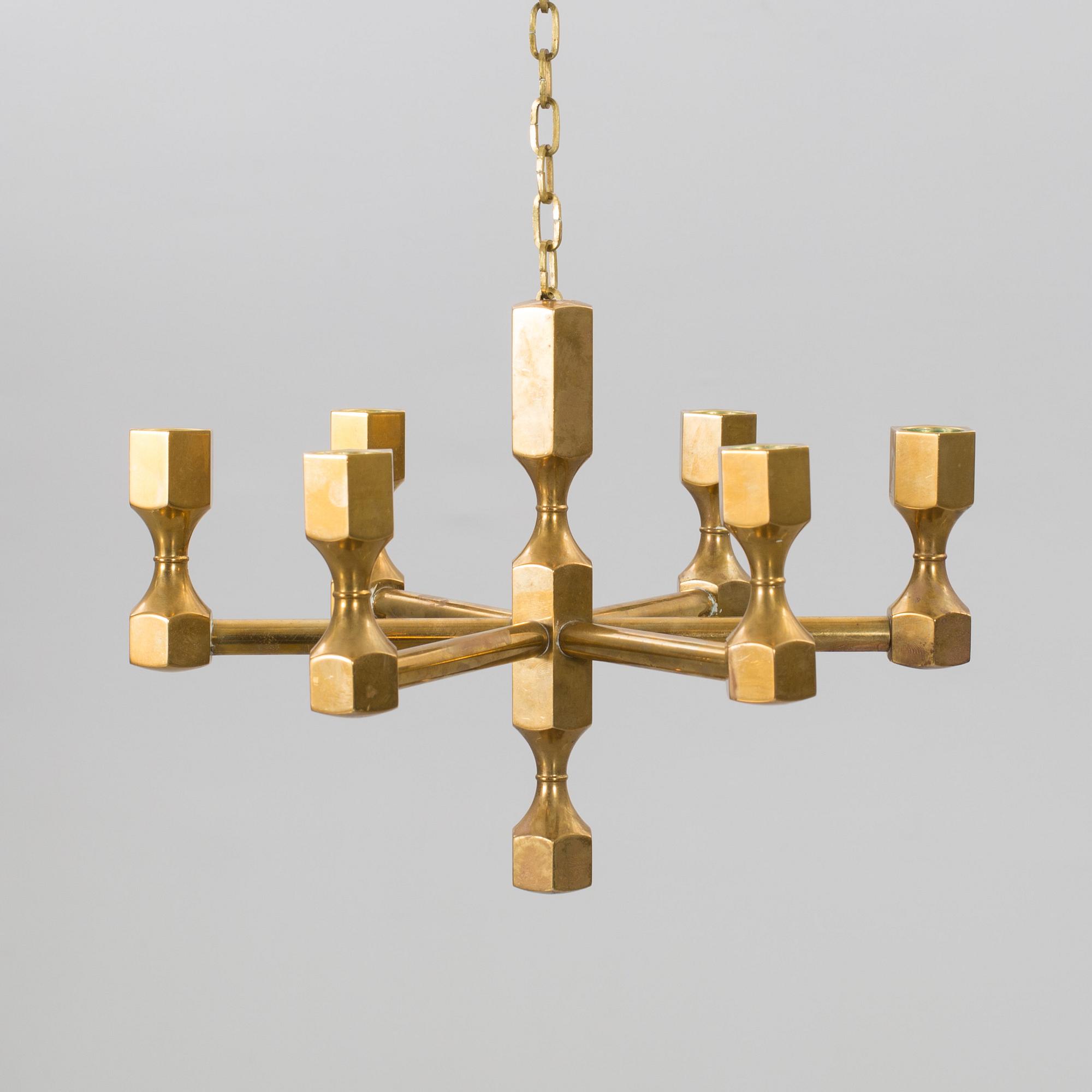 LJUSKRONA, mässing, design Lars Bergsten Gusum, 1975.