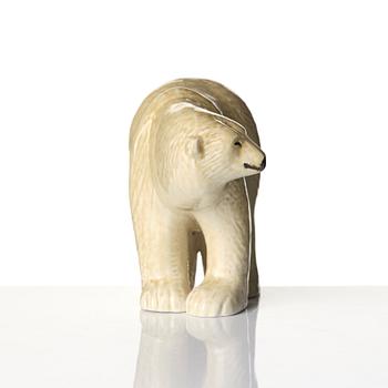 Lisa Larson, figurines 2 pcs, stoneware, polar bear from the Skansen series, and Pelle from Larson's children.